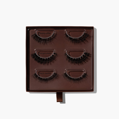 Fylliga lösögonfransar med maximal volym, The Full Look box för intensiv och tät franslinje