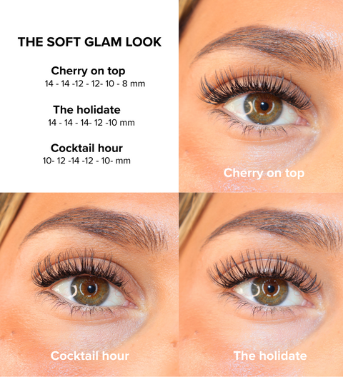 Lösögonfransar med mjuk men markerad effekt, Soft Glam Look box med flexibla franssegment